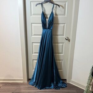 Elegant Teal Evening Gown